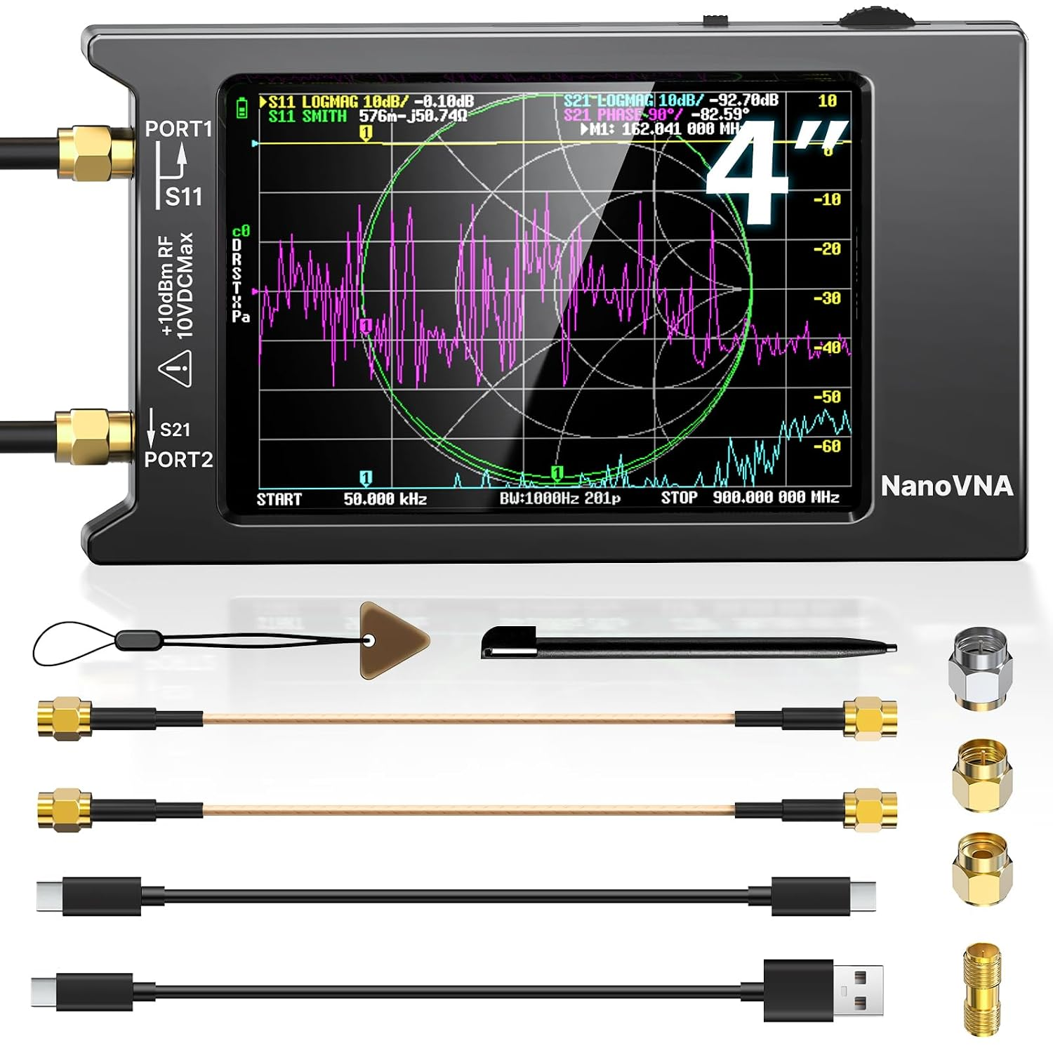 Upgraded NanoVNA H4 Vector Network Analyzer, Latest