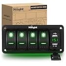Nilight 4 Gang Rocker Switch Panel with Dual USB