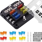 WUPP 12 Volt Fuse Block, Waterproof Boat Fuse Panel