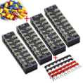 Terminal Block Strip, 8 Circuits 600V 25A, Dual Row
