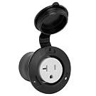 NEMA 5-20R Flanged Power Outlet 20A 125V Waterproof