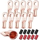 XHF 10PCS 8 AWG-1/4 Heavy Duty Battery Lugs with